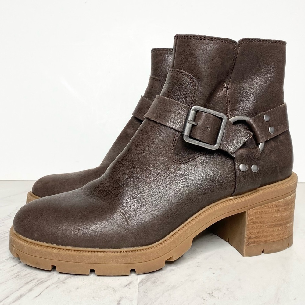 Lucky Brand Slyvin Brown Leather Bootie 9.5